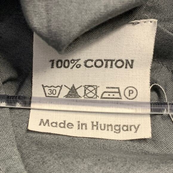 DRIES VAN NOTEN 38 Grey White Contrast Trim One Pocket Cotton Short Sleeve Shirt - Picture 5 of 5